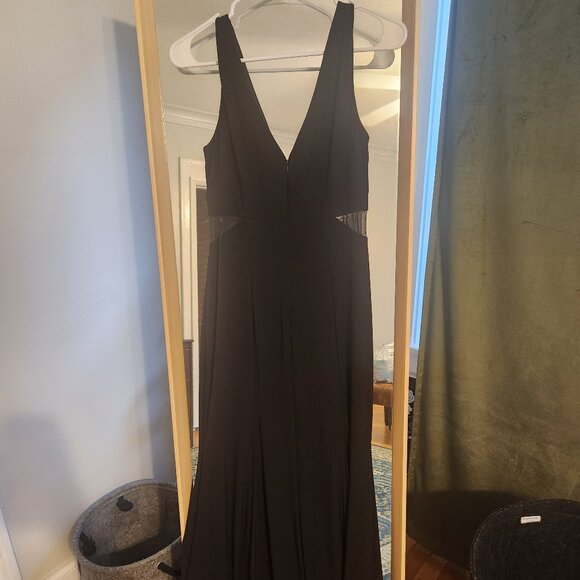 XSCAPE Petite Illusion-Inset Mermaid Gown Formal - Picture 2 of 7